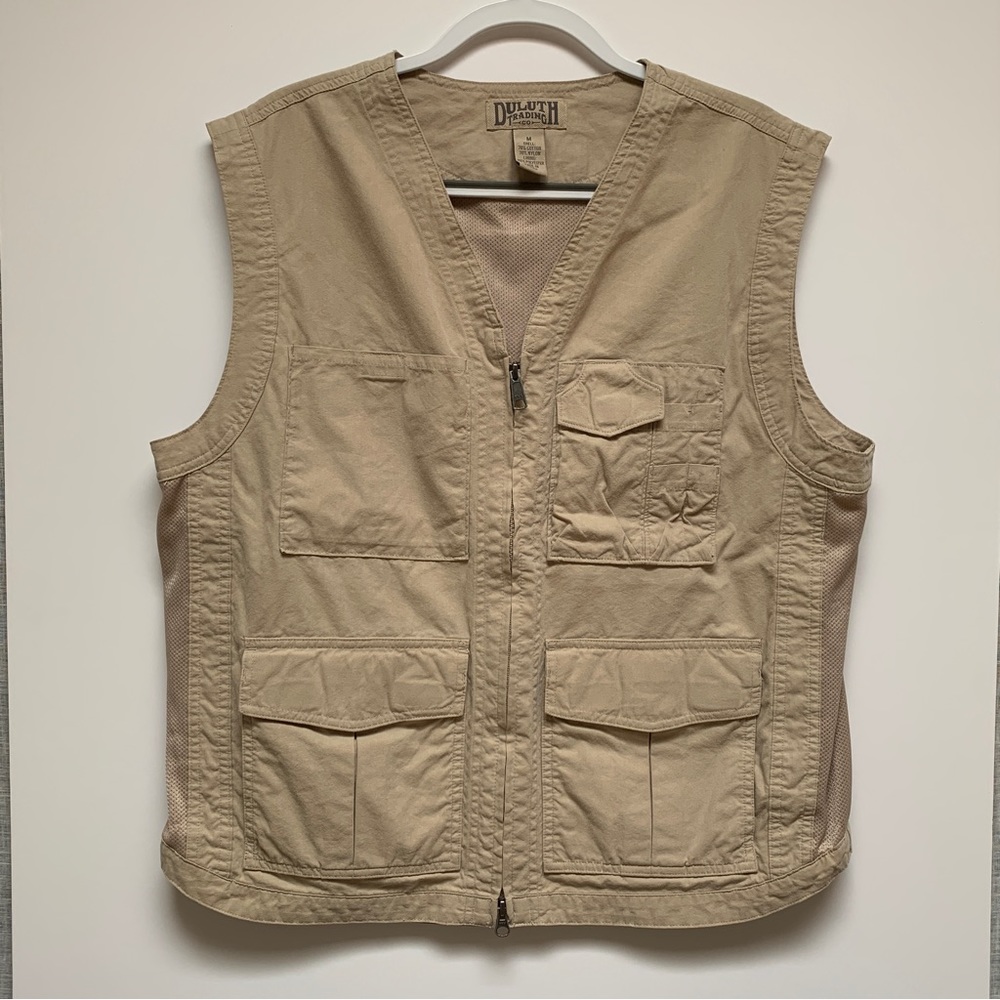 Duluth Trading CO Mens Medium Vest Tan Natural Tone
